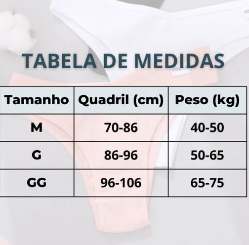 Calcinha Antibacteriana - KIT 10 Unidades